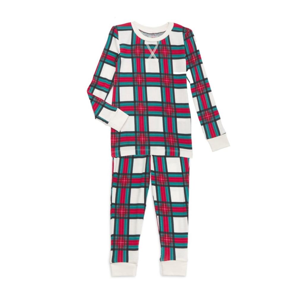 NWT Rachel Parcell Kids Green Red Plaid Long Sleeve Pajama Set Christmas Size 2